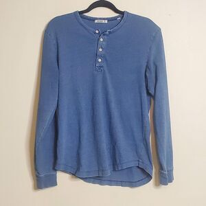 Buck Mason Blue Henley Shirt